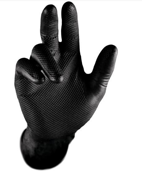 Stronghand GRIP Einweghandschuhe aus Nitril in schwarz 50 Stk. Gr. S - XXL