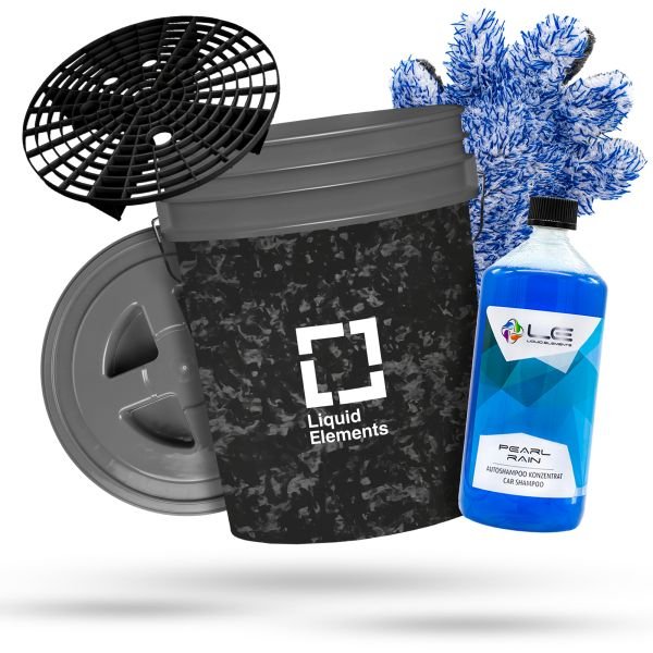 Liquid Elements wash bucket ´Forged Carbon´ set - basic
